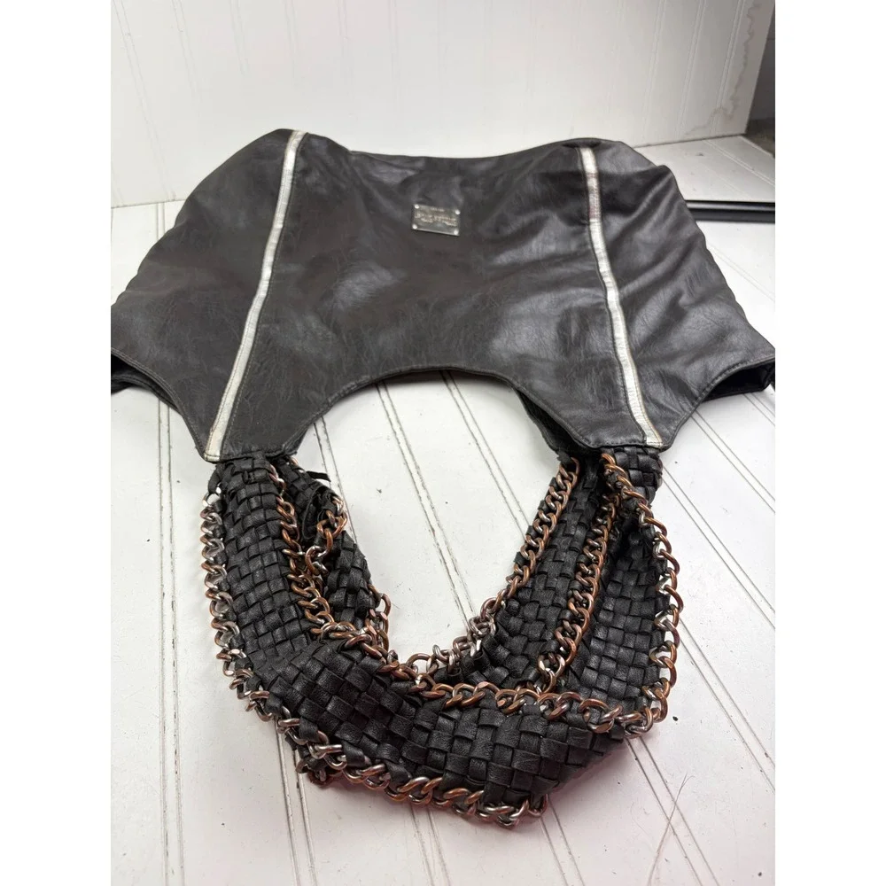 Miss Me Vintage Y2K Black Leather Sequin Cross Wing Studded Western Hobo Bag